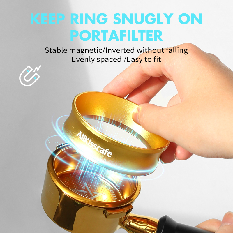 AliKisscafe حلقة توزيع القهوة  - مراجعة Dosing Funnel Ring وسعره